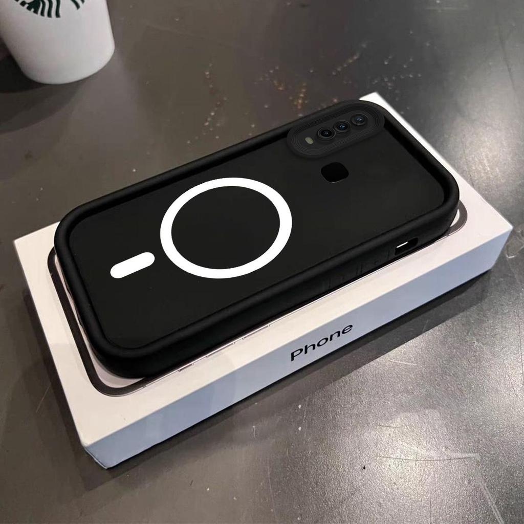 Мягкий чехол из ТПУ в цвете Моранди для Vivo Y17, Y15 2020, Y12, Y11 С железным кольцом для магнитных аксессуаров Ударопрочный чехол