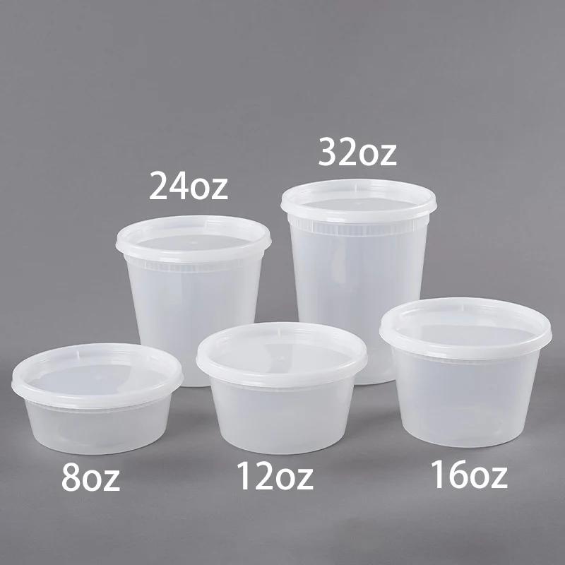 24 шт. Пластиковые контейнеры для заморозки деликатесных продуктов с герметичными крышками, одноразовые прозрачные банки Togo, миски для приготовления салатов, супов и блюд