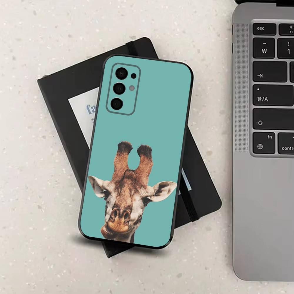Animal Giraffe Cute Funny Case For Samsung Galaxy A91,A80,A73,A72 ,A71,A53A52,A32 ,A31A22,A21s,A20,Black Cover