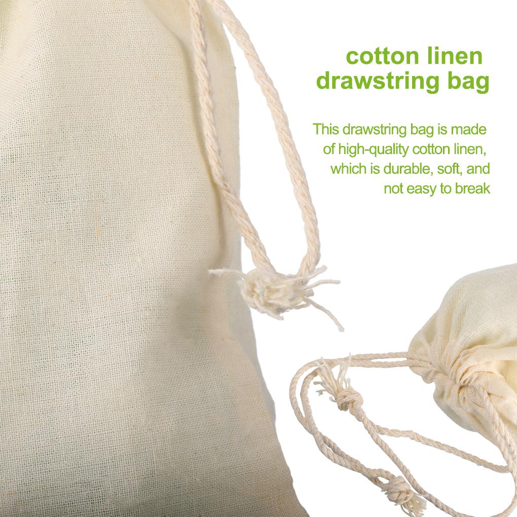 Drawstring Bag Cotton Linen Jewelry Storage Pouch Wedding Party Gift Holder Portable Herb Organizer