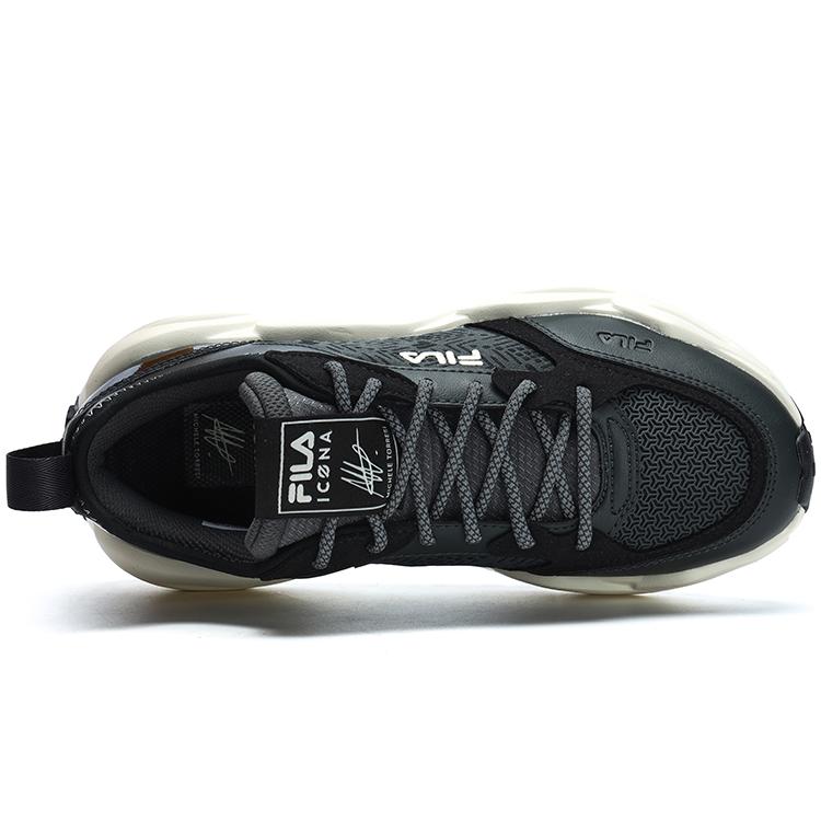 FILA CRYPTO Textile, Synthetic Leather, TPU Abrasion Resistant Low top Casual Shoes Women's Lost Black F12W313101FUB
