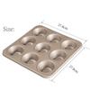 Форма для маффинов из углеродистой стали с антипригарным покрытием, золотистые формочки для маффинов, сверхпрочная форма для кексов, золотой поднос для кексов из углеродистой стали
