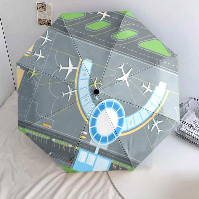 1PC Airport Traffic Management Automatic Umbrella - Suitable Travel Outdoor Portable Umbrella Birthday Gift Daily Essentials