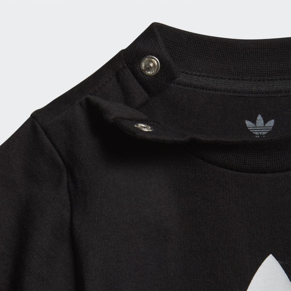 adidas Футболка с трилистником черно-белая