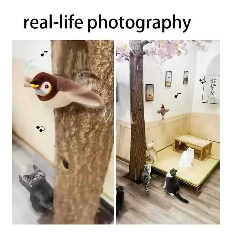 Интерактивная игрушка для кошек «Поющая птичка», Новая интерактивная игрушка для кошек «Поющая птичка» 2025 года, Игрушка для кошек «Птичка» для скучающих взрослых кошек, Интерактив