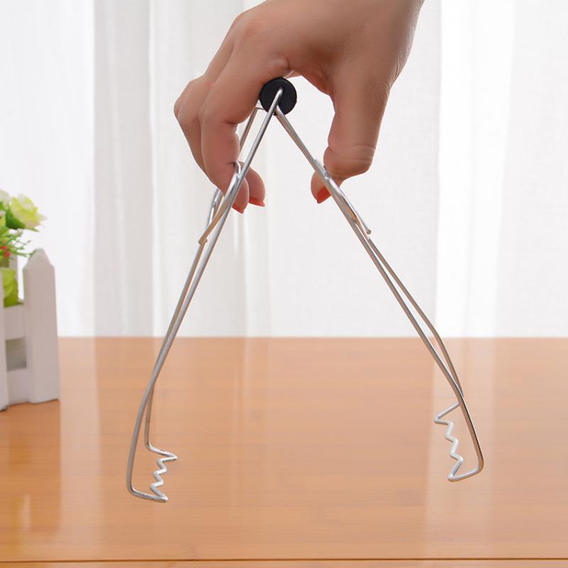 Rust Proof Stainless Steel Foldable Anti-Scald Bowl Clip Non-Slip Plate Pot Gripper Kitchen Cooking Accessory