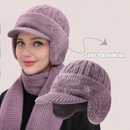 Вязаная шапка с дизайном ушных клапанов, влагоотводящей флисовой подкладкой, теплая, дизайн 3-в-1, бейсболка, уличная шапка для холодной погоды