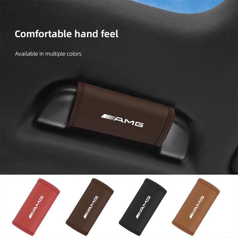 AABID1 2Pc Car Anti Slip Pull Glove Car Interior Leather Handle Protector Cover For Mercedes Benz AMG GLE GLS CLA CLE GLC CLS GLA W223