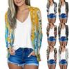 Women's Loose Casual Vintage Floral Print Long Sleeve Top Cardigan