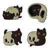 Unique Skeleton Cats Theme Metal Pin Creative Gift Mysterious Black Cats Jewelry For Gothic Culture Lovers
