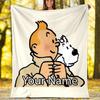 Custom Name Tintin Theme Printed Blanket - Perfect for Couch, Bed, Travel & Outdoor Use | Machine Washable, Cozy & Durable.