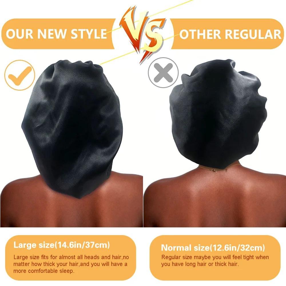 Женские атласные однотонные чепчики, широкополые ночные купальные шапочки, унисекс, повязка на голову, эластичная резинка, чепчик для ухода за волосами