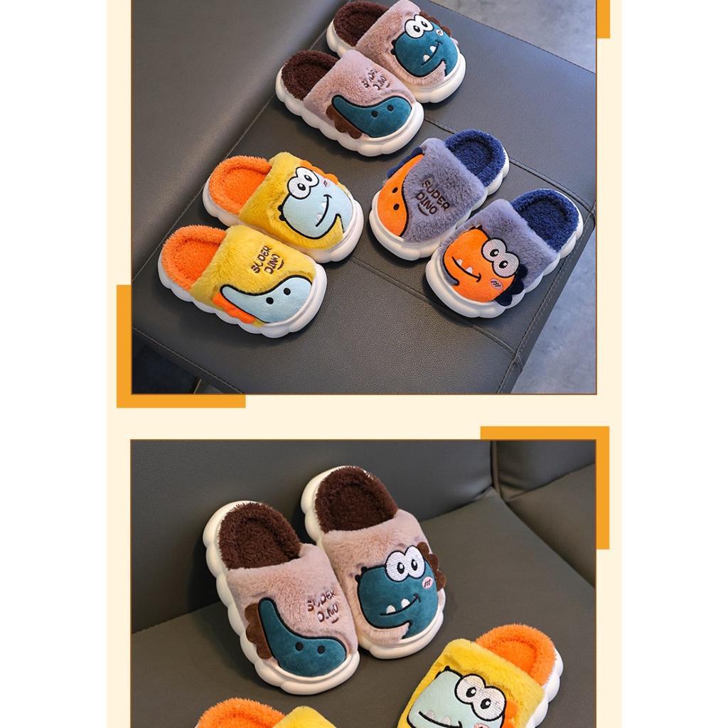 Children's Cotton Slippers for Winter, Boys' Dinosaur Indoor Home, Girls' Baby, Children's Anti Slip Parent-child Cotton Shoes
