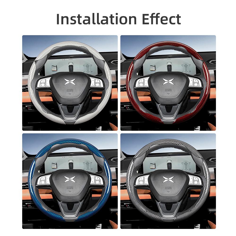 zkfan8 Suitable for Xpeng Carbon Fiber Texture Steering Wheel Cover with Segmented Quick-Release Design, Durable, for Models Such as G6 G9 P7 P7+