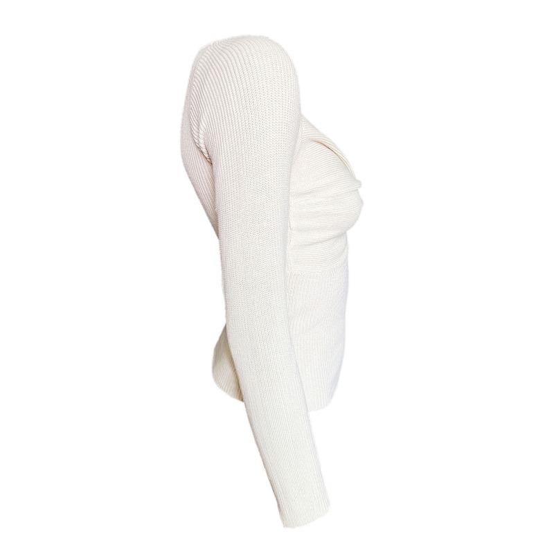 Повседневные однотонные тонкие свитера, женский свитер с v-образным вырезом и длинными рукавами, осенний вязаный пуловер с перекрестным узлом, уличная одежда