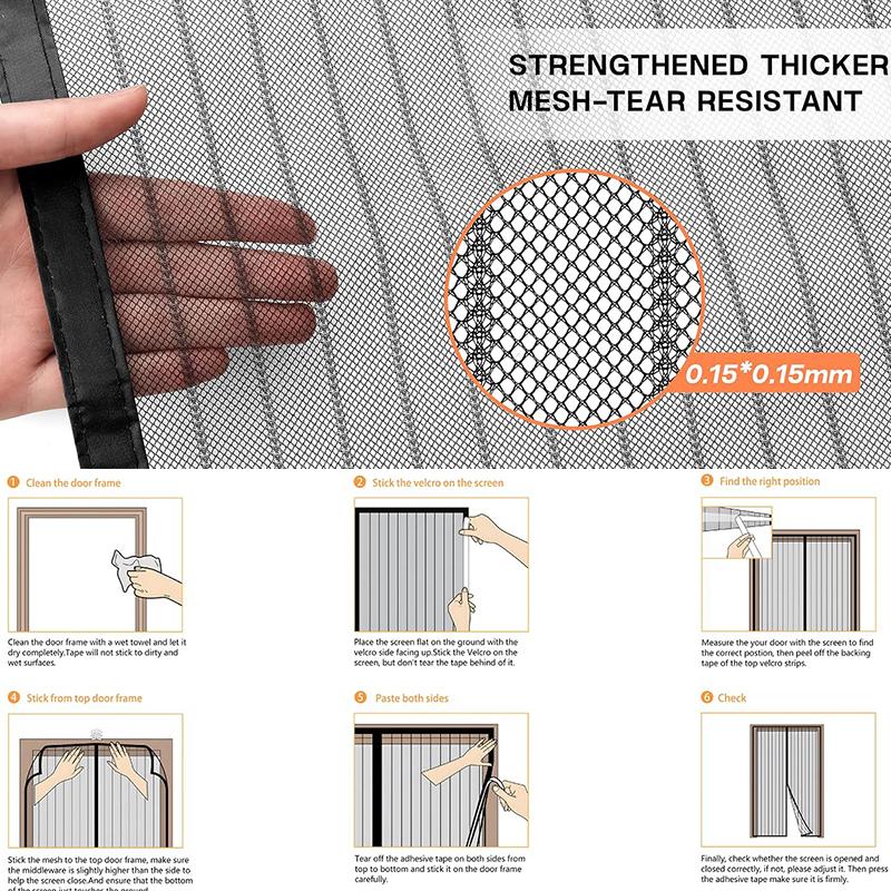 Summer Magnetic Door Net Magnetic Suction Door Curtain Gauze Door Mosquito Proof Household Non Punching Mosquito Proof Invisible Door Curtain