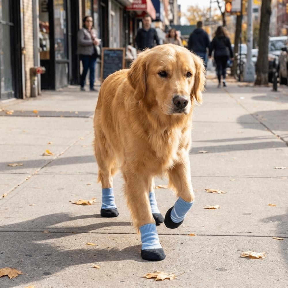 4PCS Breathable Non-slip Dog Shoes Waterproof Pet Paw Protector Soft Pet Knitted Socks Walking