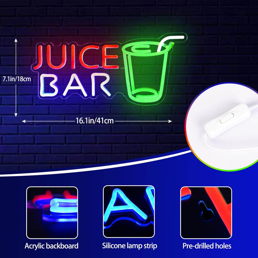 Неоновые вывески для бара Juice Bar, декор стен, неоновая вывеска для бара, светящаяся вывеска для пива, неоновая вывеска для бара Juice Bar, декор для паба, спальни, вечеринки