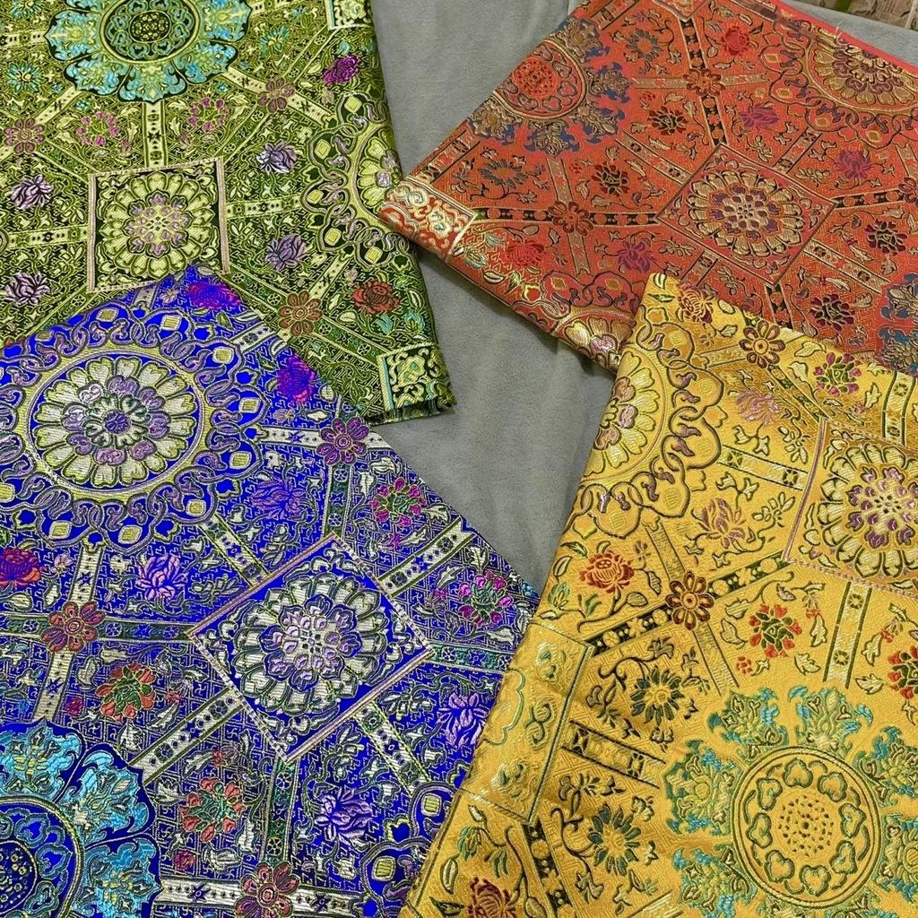 Жаккардовая парчовая ткань Дамаск Китайский стиль Ципао Монгольский халат Тибетский халат Буддийские костюмы Сделай сам Ручная работа