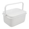 Bucket (Square / 10L) with Lid (Square/Graduation) and Handle, Washtub, Laundry Tub, Soaking Wash, Living Cleanly. White, W659W