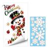 Festive Home Window Decor Christmas Static Clings, Santa Snowman PVC Stickers, Waterproof Clings Glass Decals for Shop Holiday Decorations Snowflake