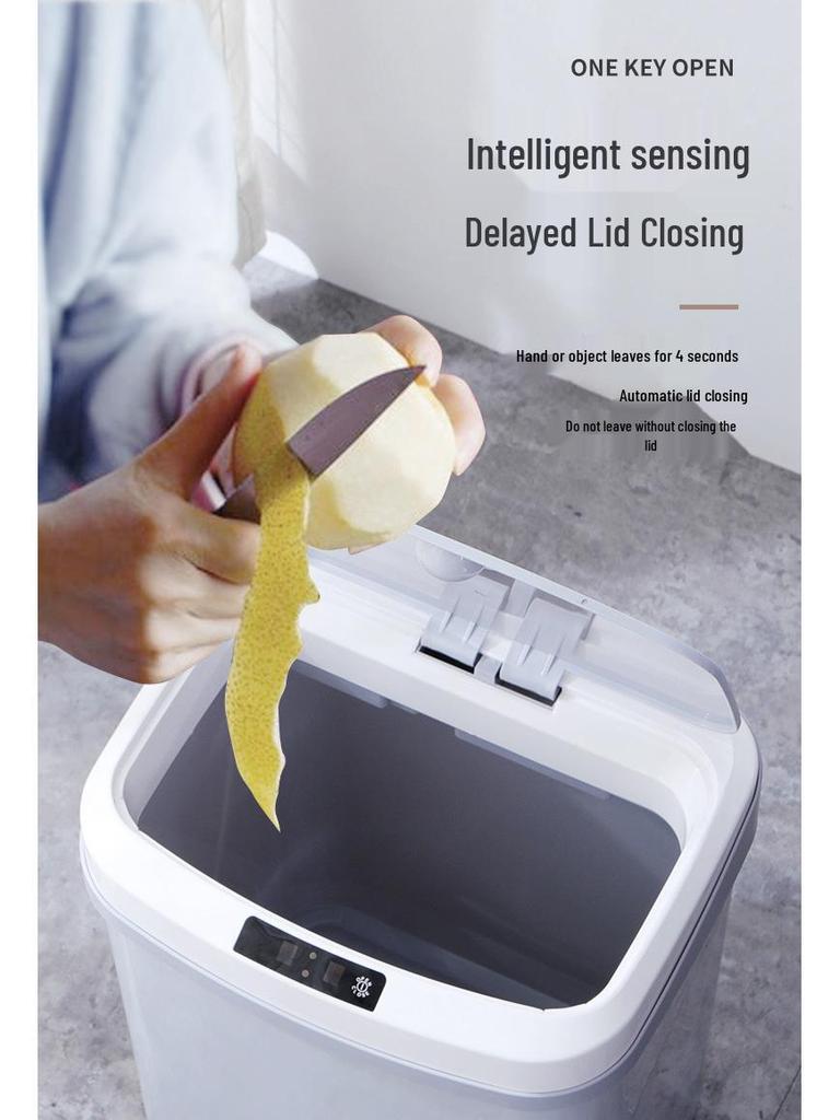 Бесшумное сенсорное мусорное ведро с крышкой для гостиной, спальни, ванной комнаты, кухни
