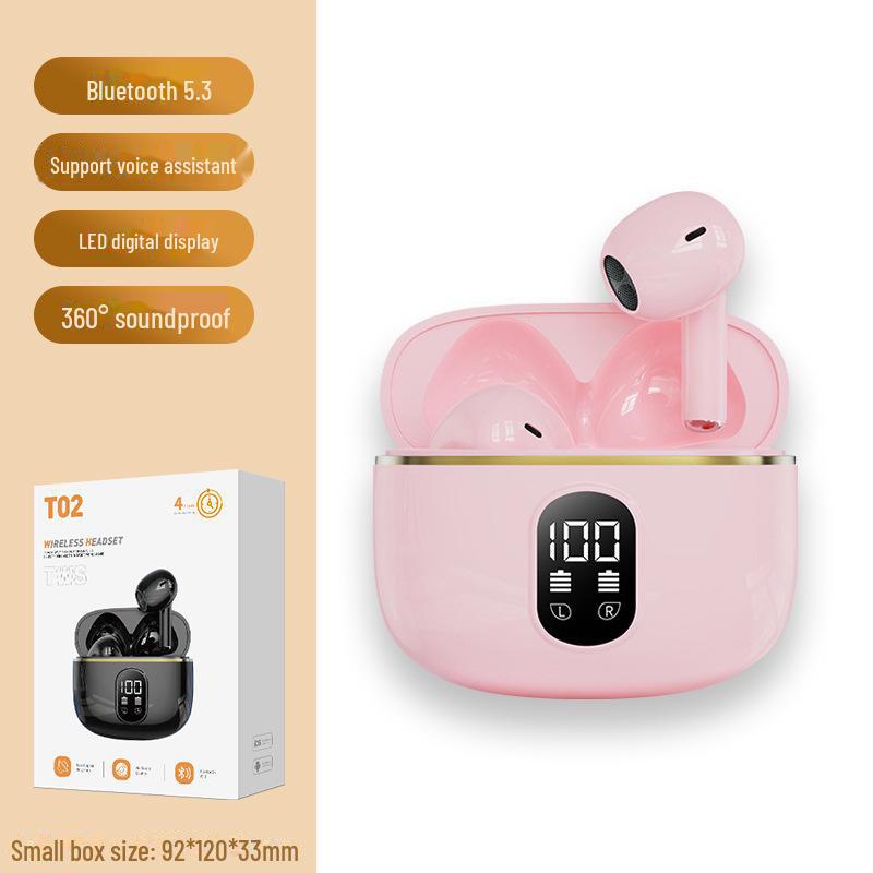 Bluetooth 5.3 Macaron TWS True Wireless Stereo Not In-Ear Headphones with Battery Display Charging Case
