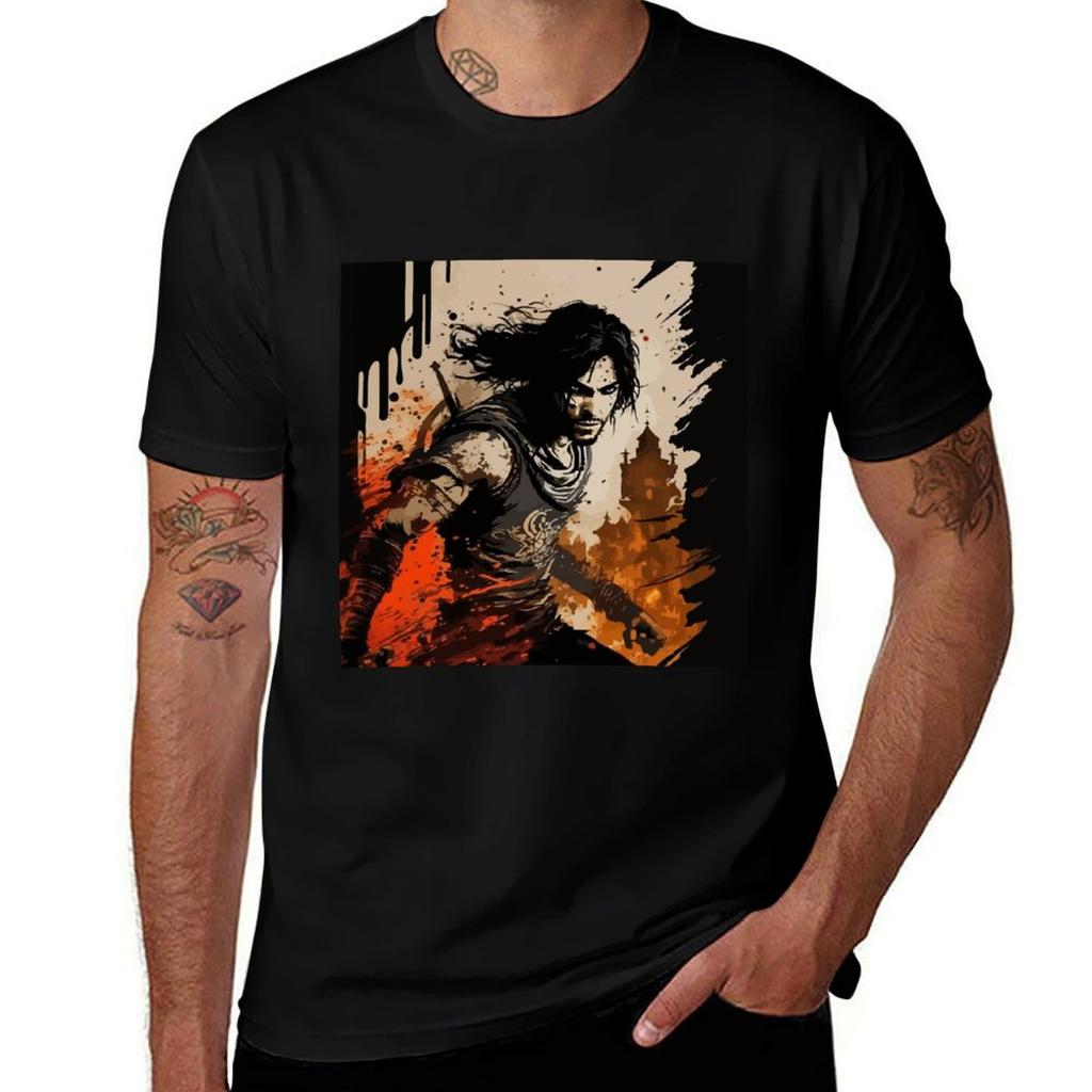 Prince of Persia run at wall T-Shirt vintage graphic tee summer clothes vintage anime shirt shirts graphic tee men
