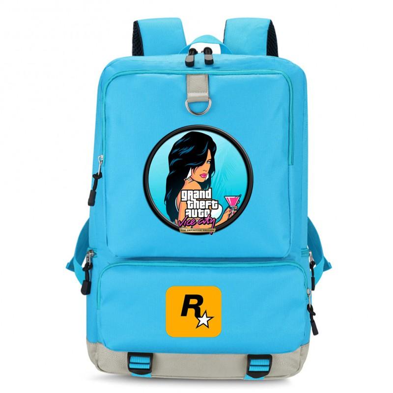 Stylish Printed Backpack Teens 14-inch Laptop Compartment Oxford Fabric Breathable Padded Straps School Daily Use