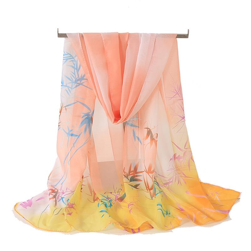 Chiffon Scarf for Women In Summer Ethnic Style New Style Gauze Scarf Korean Version for Women Versatile Sun Protection Shawl