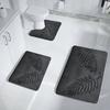 3 Piece Bathroom Mat Memory Foam Ultra Soft and Absorbent Leaf Bath Rugs Thick Washable For Bathroom Toilet Tub Mat Set