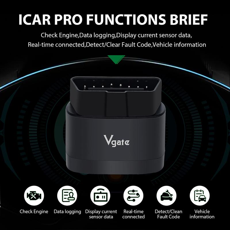 Vgate iCar Pro 2S Диагностический инструмент OBD2 ELM327 Bluetooth 5.2 Автосканер Поддержка Android/IOS V2.3 Автосканер