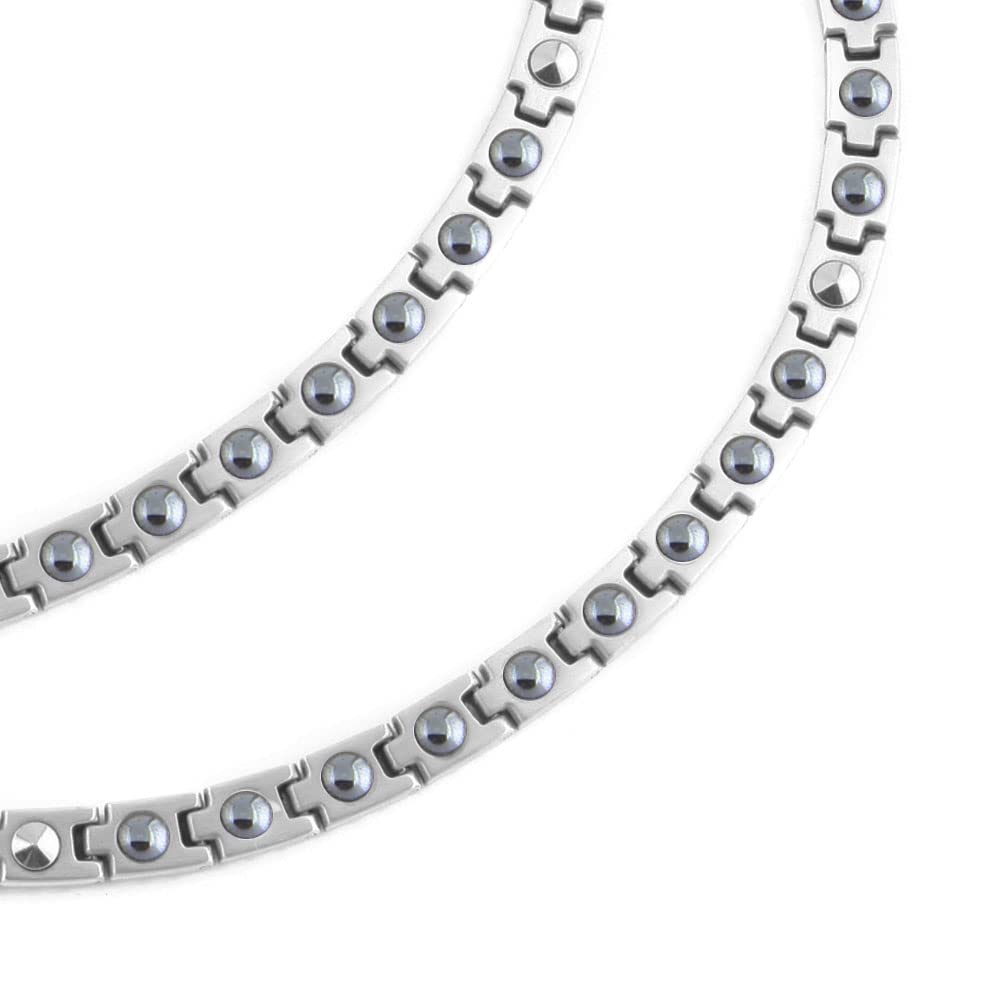 Браслет и ожерелье из чистого титана и германия HAQI, гематитовый магнитный браслет для снятия статического электричества, ожерелье для женщин