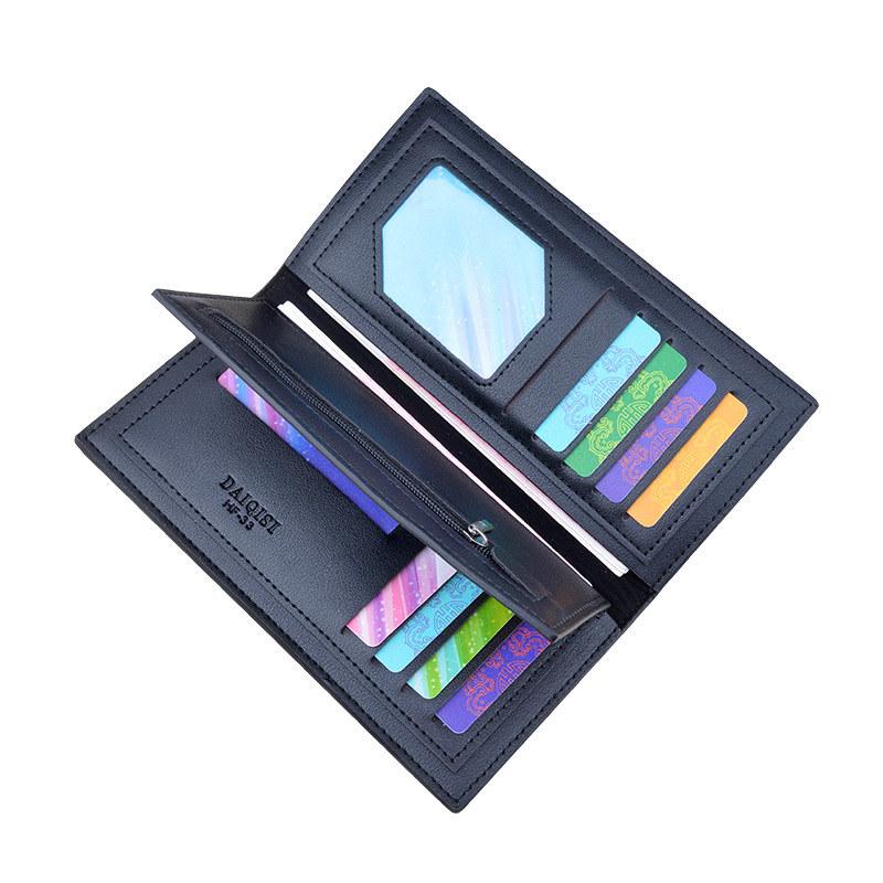 Vintage Design Men Long Wallets Artificial Leather Card Holder Money Bags Purse