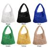 Cotton Rope Fishing Net Bucket Bag for Women Top-handle Bag Summer Crochet Hobo Bag for Travel Picnic Vacation Beach