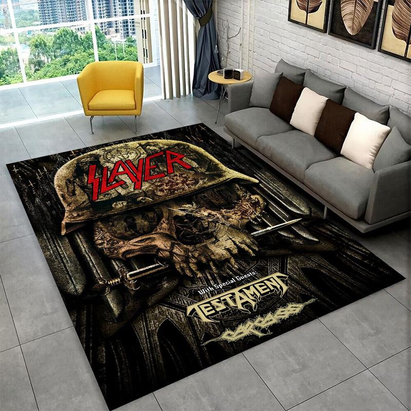 Ретро Slayer Хэви-метал Рок-группа Знак Ковер Коврик для Спальни Гостиной Дивана Прихожей Домашний Декор, Детская Игровая Зона Коврик Нескользящий