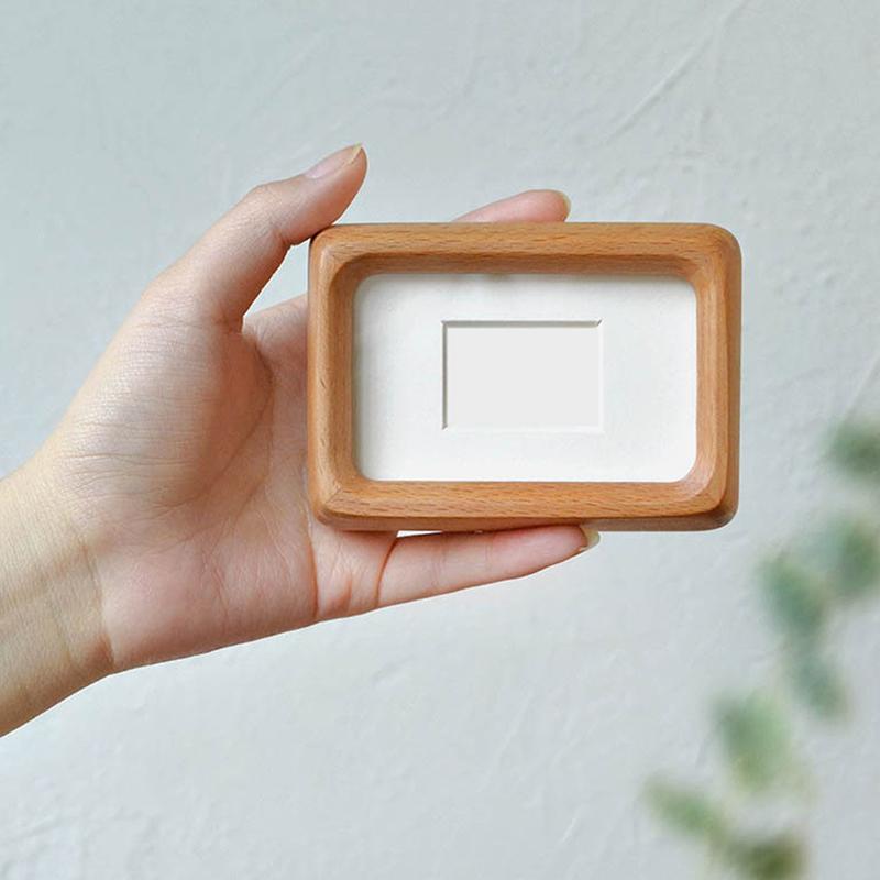 Фоторамка, гладкая круглая фоторамка из массива дерева, отображение фотографий