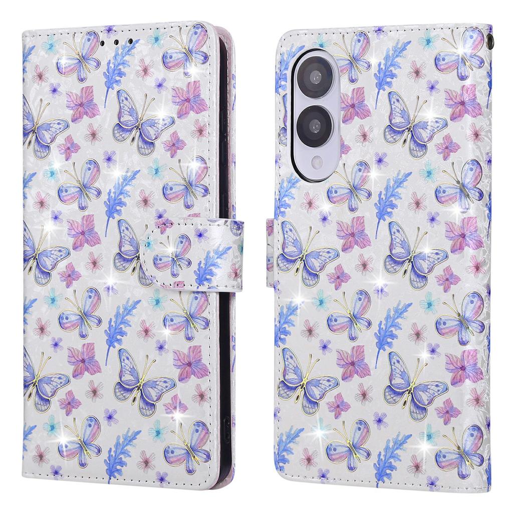 Для Samsung Galaxy S25 Edge Чехол с блокировкой RFID Кожаный чехол для телефона с цветами