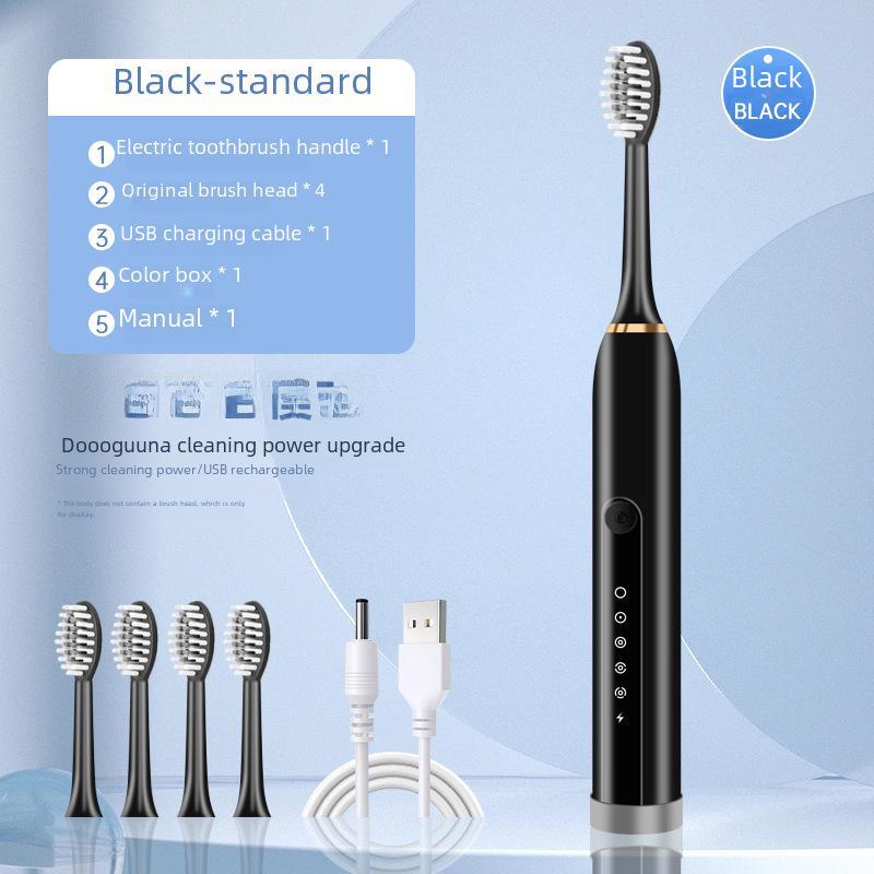 "Smart Sonic Rechargeable Electric Toothbrush with Soft Whitening Bristles for Adults"