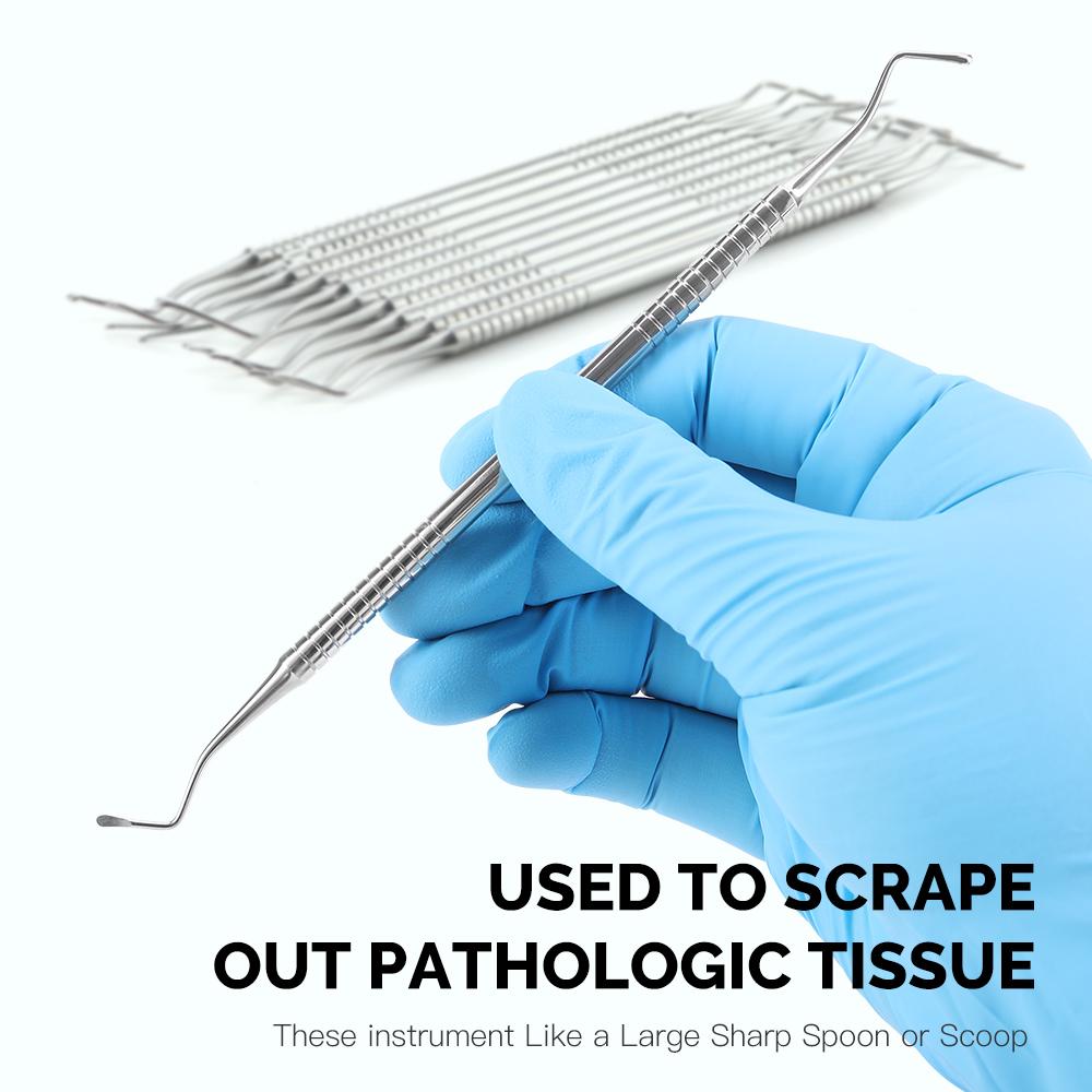 1 шт. AZDENT Дентальный экскаватор Эндо ложка Двусторонние инструменты Нержавеющая сталь Лечение кариеса зубной полости Лабораторный инструмент