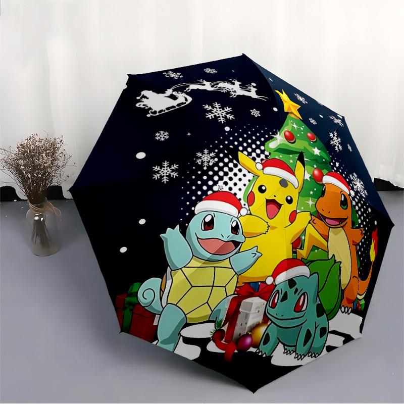 1pc Christmas Pokémon Automatic Open/Close Umbrella - Compact Travel Umbrella with 8-Rib Durable Frame yy251023098