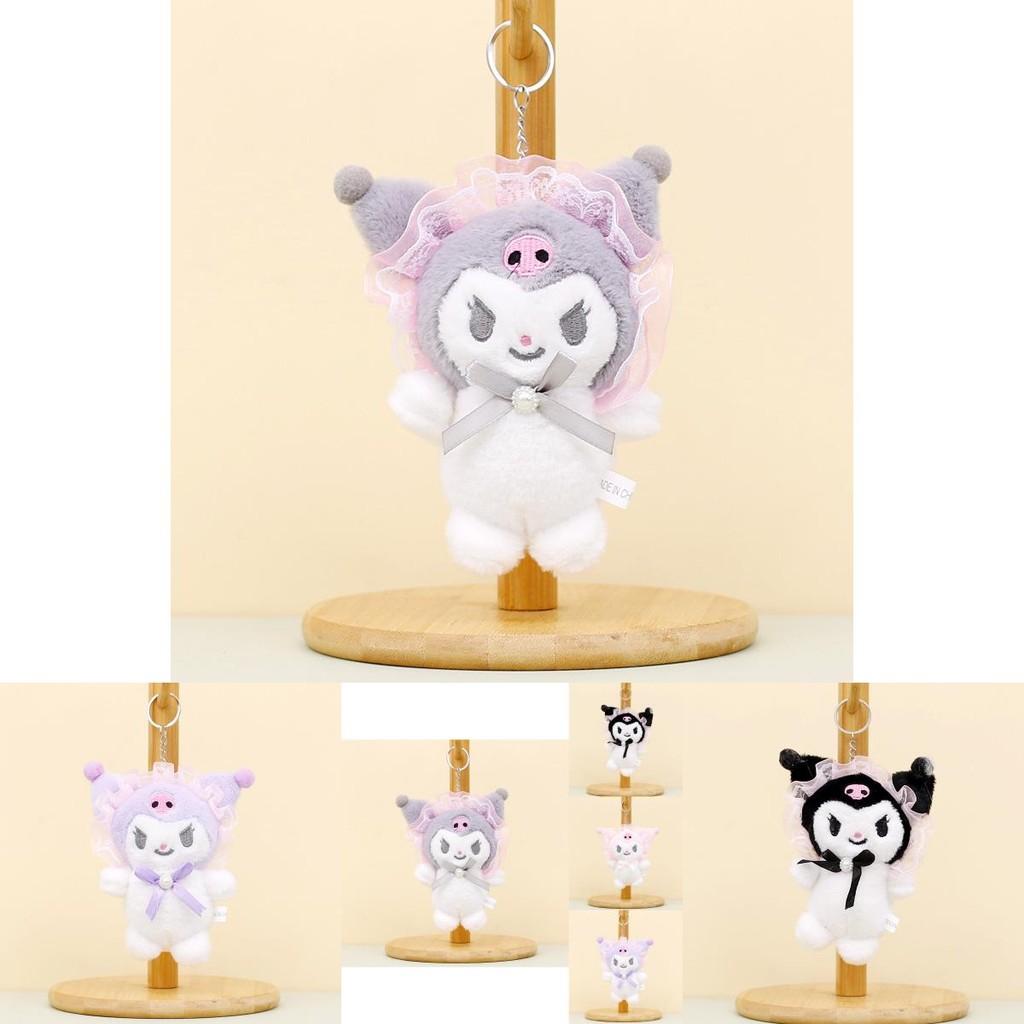 Милый брелок-плюшевая игрушка Sanrio Kuromi, очаровательная коротковорсовая мягкая кукла 12 см