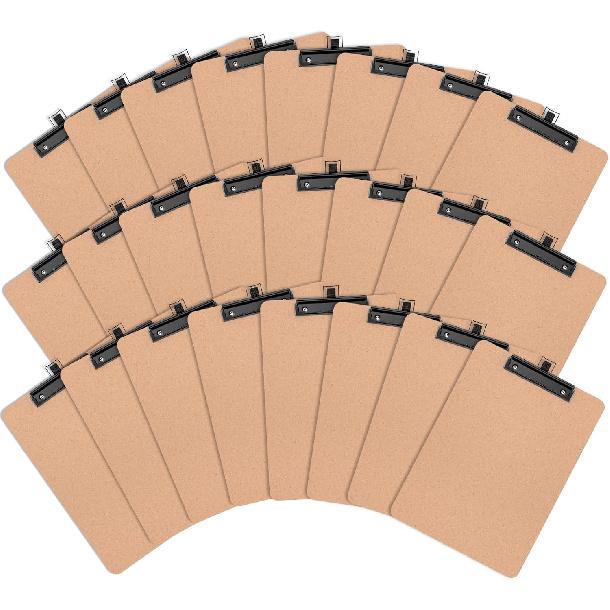 Набор из 2 деревянных планшетов с держателем для ручки, размер Letter 9 x 12,5'' для класса, студентов, детей, твердый планшет 8,5 x 11'' с низкопрофильным черным зажимом