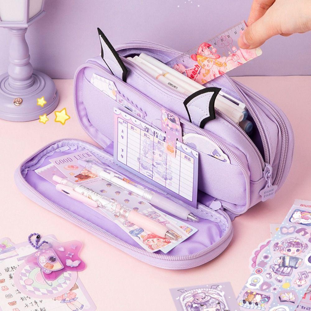 Girl Rabbit Angel Pencil Cases Large Capacity Angel Pen Box Angel Pencil Bag School Supplies