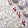 Yousheng 1 Box Nail Shells Irregular 3D Effect Flashing Crushed Stone Decorative Nail Art Decoration Phantom Color Natural Abalone Shell Pieces Nail