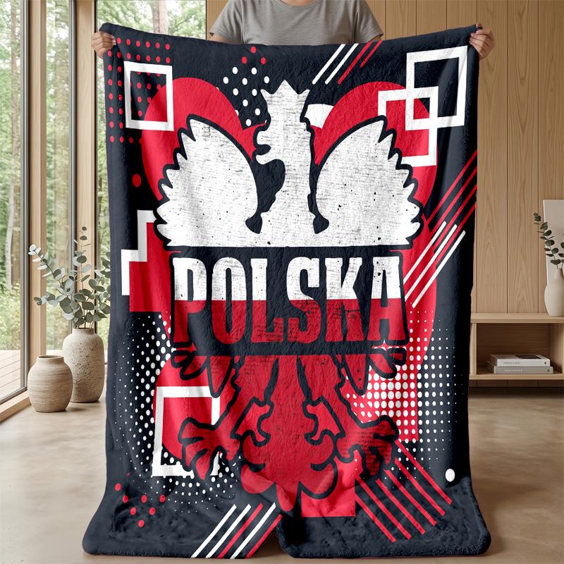 Фланелевое одеяло с принтом футбольной Польши, приятное для кожи, теплое, декоративное покрывало для дивана, кровати, для повседневного использования