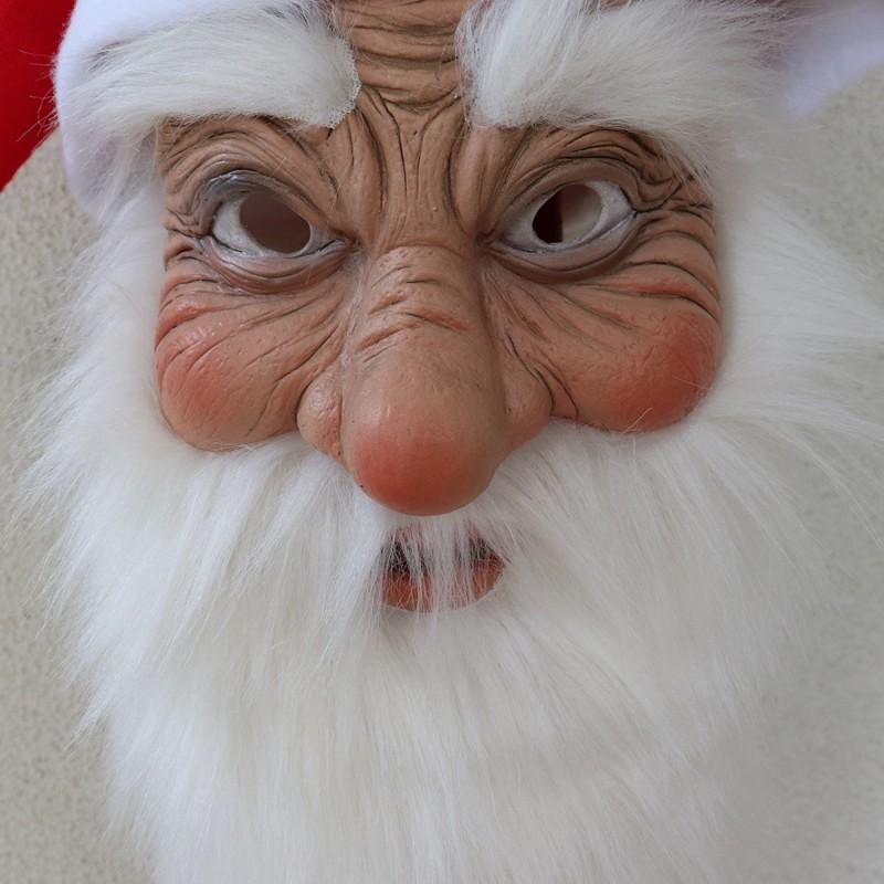 Santa Claus Mask Latex Costume Halloween Christmas Party Kids Performance