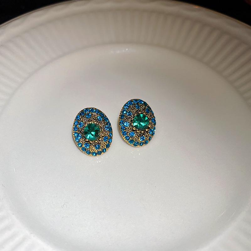 Серебряные игольчатые синие металлические серьги неправильной формы - морщинистые, легкие, роскошные, высококачественные, подчеркивающие темперамент и индивидуальность аксессуары