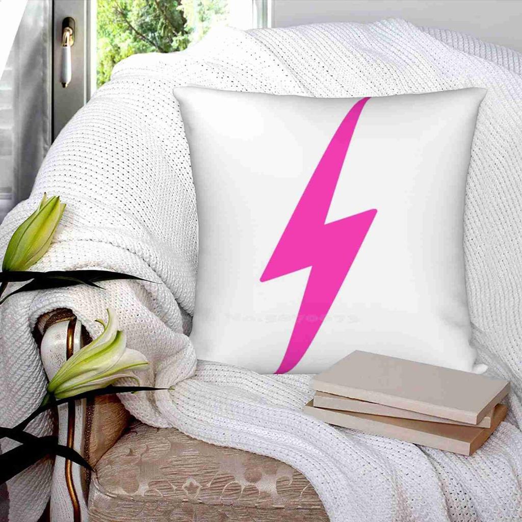 Pink Lightning Bolt Throw Cushion Pillow Cover Pillowcase Lightning Bolt Aviator Nation Preppy Cute Cheap Aesthetic Hot Pink