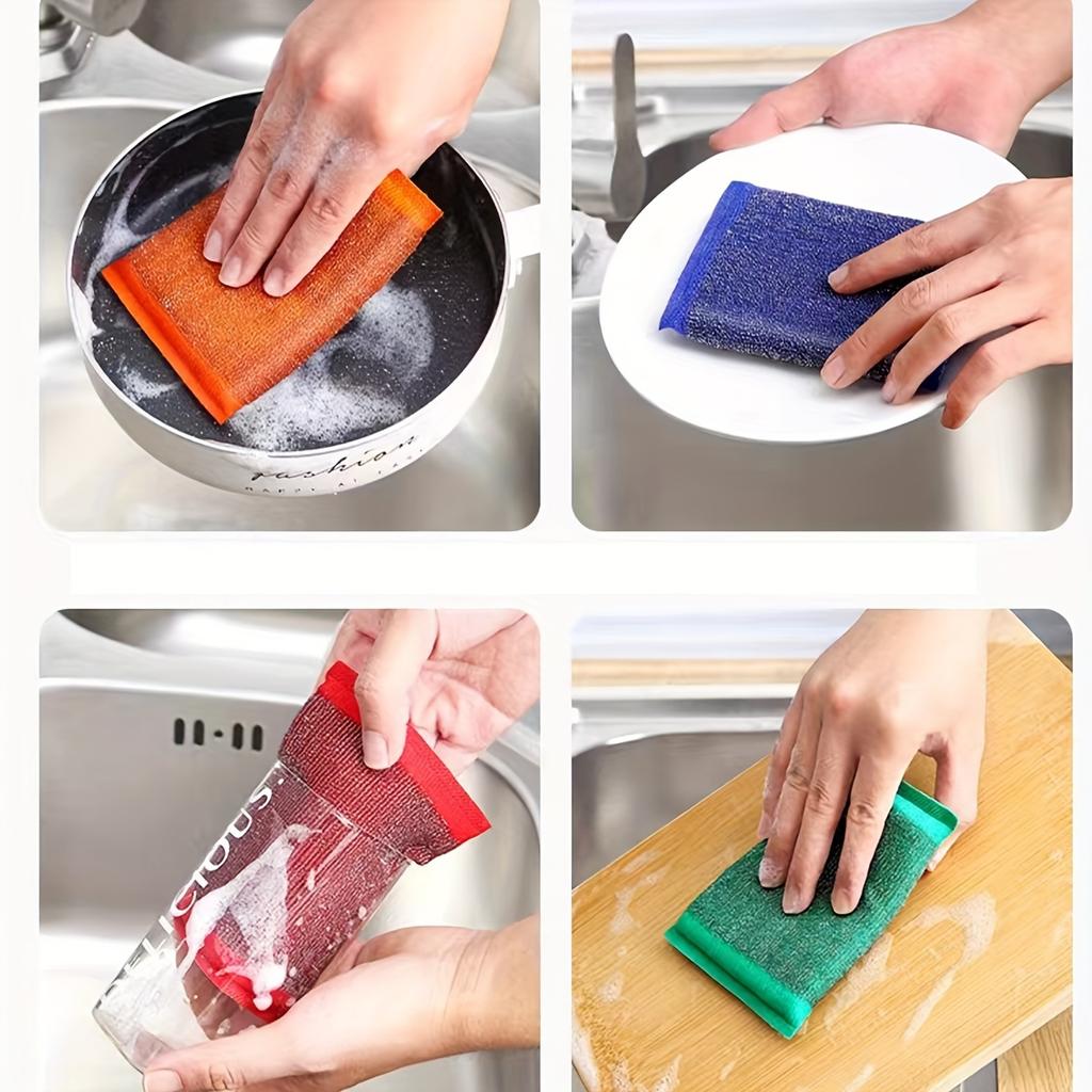1/3/6 шт., кухонная губка для мытья посуды, не повреждает кисть для кастрюли, артефакт для кастрюли, бытовая двусторонняя чистящая губка, салфетка для кухонного скраба,